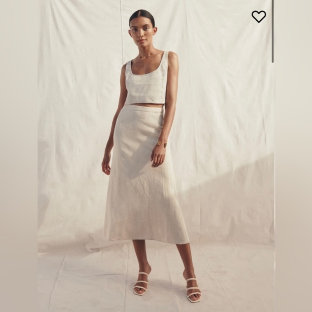 Reformation Silas linen skirt NWT